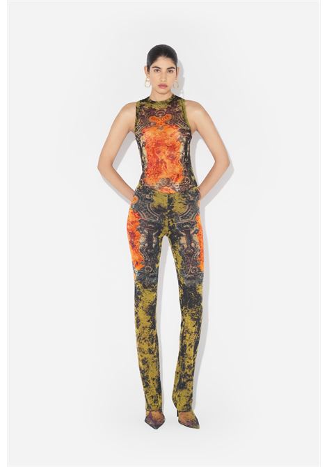 pantaloni mesh printed médaillon donna multicolor JEAN PAUL GAULTIER | 25/03-W-TR016-M006P004115
